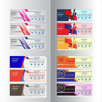 abstract design banner web template set vector