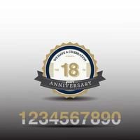 18 Year Anniversary Set Vector Template Design Illustration