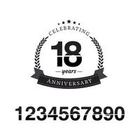 18 Year Anniversary Set Vector Template Design Illustration