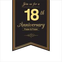 18 Year Anniversary Set Vector Template Design Illustration