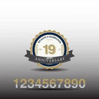 19 Year AnniversaryTemplate Design Illustration vector