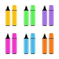 Realistic Highlighter Pen Set Illustration vector