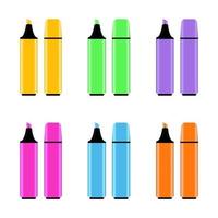 Realistic Highlighter Pen Set Illustration vector