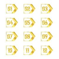 Gold Arrow Bullet Points Collection vector