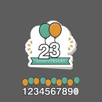 23 Year Anniversary Template Design Illustration vector