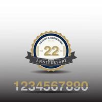 22 Year Anniversary Template Design Illustration vector