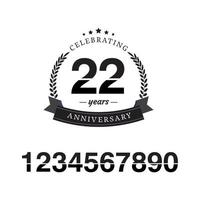 22 Year Anniversary Template Design Illustration vector