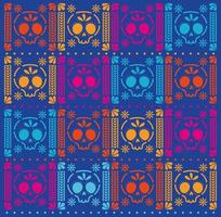 Mexican skulls pattern background vector design