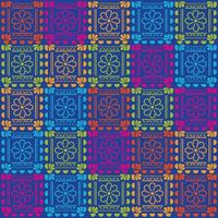 Mexican flowers pattern background vector design