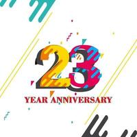 Ilustración de diseño de plantilla de aniversario de 23 años vector