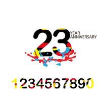 23 Year Anniversary Template Design Illustration vector