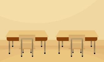 Flat School Tables With Chairs Illustration vector