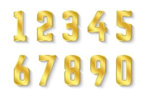 Gold Numbers Collection 0 to 9 vector