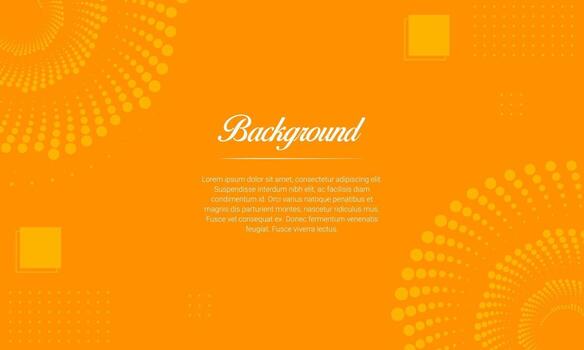 Abstract Orange Banner With Yellow Halftone and Geometric Shapes vector