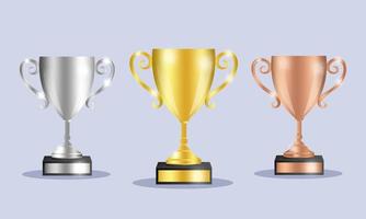 Award Trophy Set Illustration vector