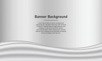 plantilla de banner de onda plateada vector