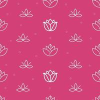 Pink seamless pattern with lotus vector