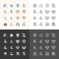 Vector flat icons set of business finance technology outline concept.