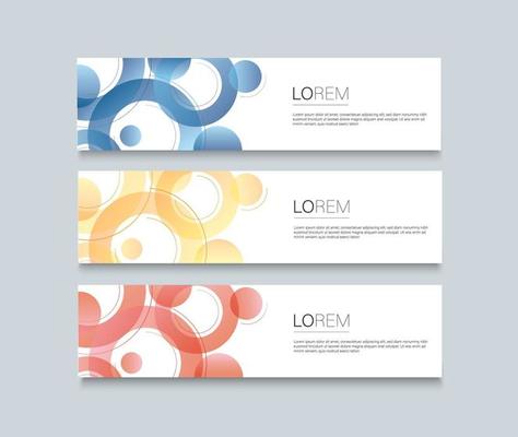 Set of modern colorful banner template. Blue, Red and Orange Banner design