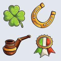 Hand drawn Set of elements for St. Patrick's day collection, detailed with shadows and lights vector