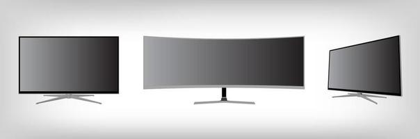 Led tv 3d realistic mockup. vector