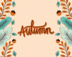 banner de otoño con hojas vector