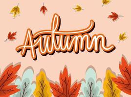 Autumn banner with leaves vector