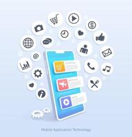 Mobile application technology vector illustration