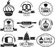 Bakery shop logo set