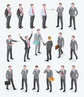 Group of business man isometric design. Vector illustrations.