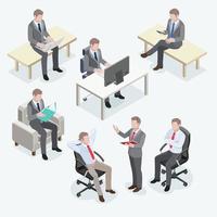 Group of business human isometric design. Vector illustrations.