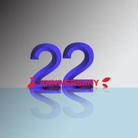 22 Year Anniversary Template Design Illustration vector