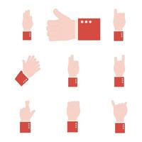 hand sign language alphabet icon set vector