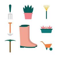 conjunto de iconos de jardinería vector