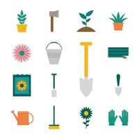 Gardening icon set vector