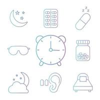 Sleeping icon set vector