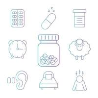 conjunto de iconos para dormir vector