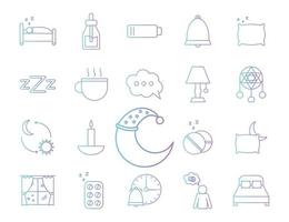 Sleeping icon set vector