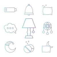 Sleeping icon set vector