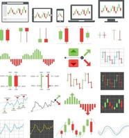 Binary options icons. Vector illustrations.