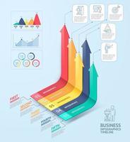 Business arrows infographics template. Can be used for workflow layout, diagram, number options, web design and timeline. vector