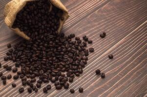 Coffee beans on the table photo