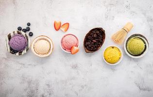 Top view of assorted ice cream photo