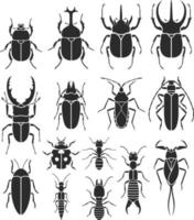 Insect icons set. Vector Illustrations.