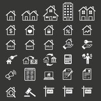 Real estate icons. Vector illustrations.