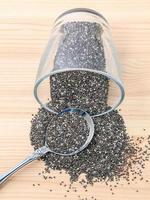 Cup of chia seeds photo
