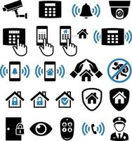 iconos de red del sistema de seguridad. ilustraciones vectoriales. vector