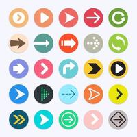 Arrow icons color symbol collection. Vector illustrations.