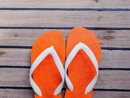 Orange flip flops