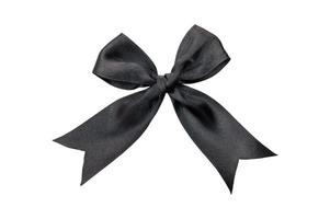 Black ribbon bow isolated on a white background photo